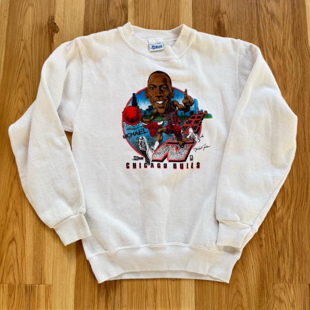 Vintage Chicago Bulls Michael Jordan white Crewneck Sweater